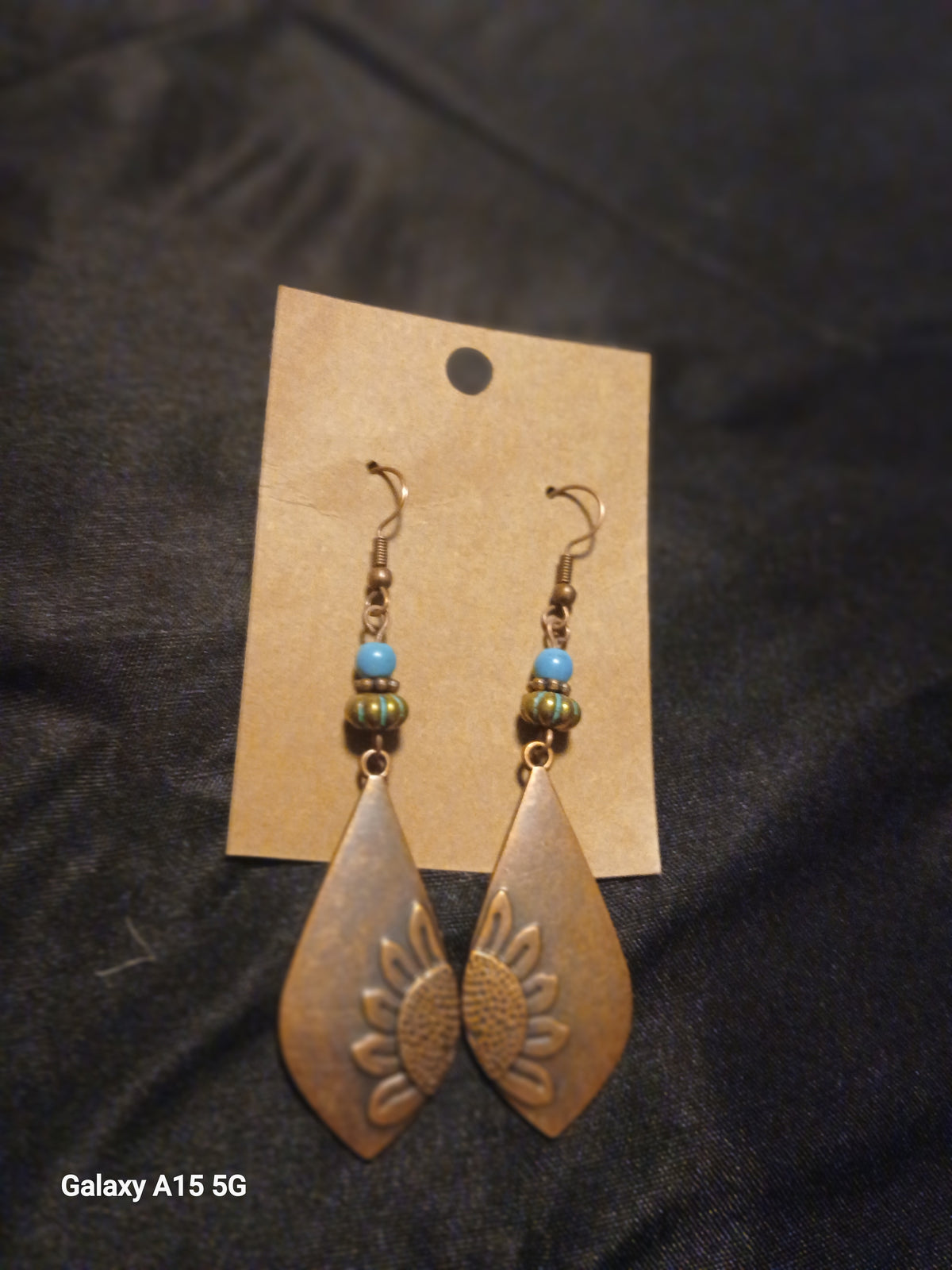 Sunflower dangling earings