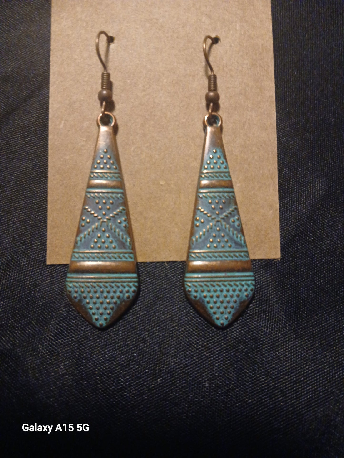 Copper Plated Tribal Geometric Earrings