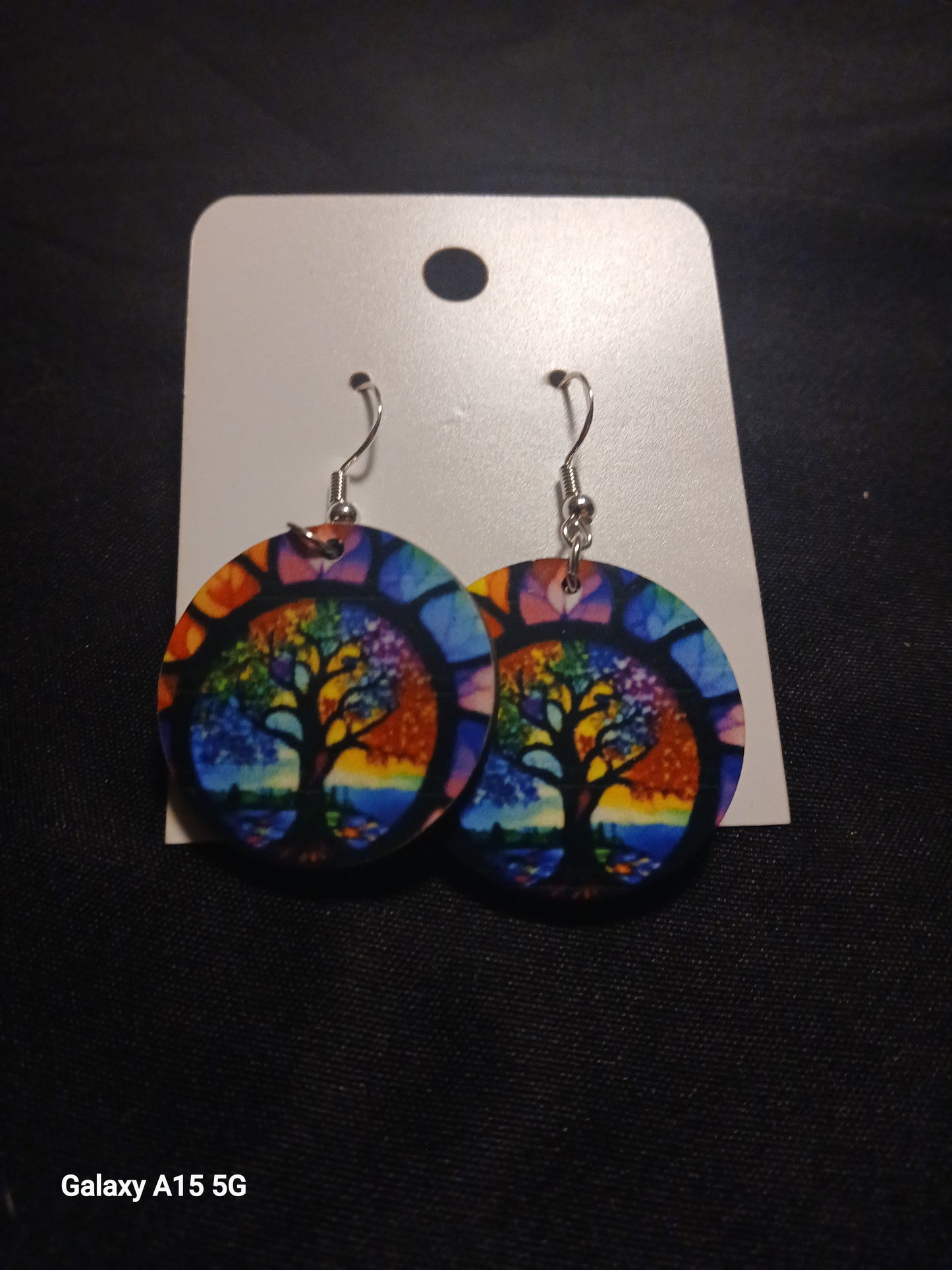 Rainbow Tree of Life Wooden Earrings