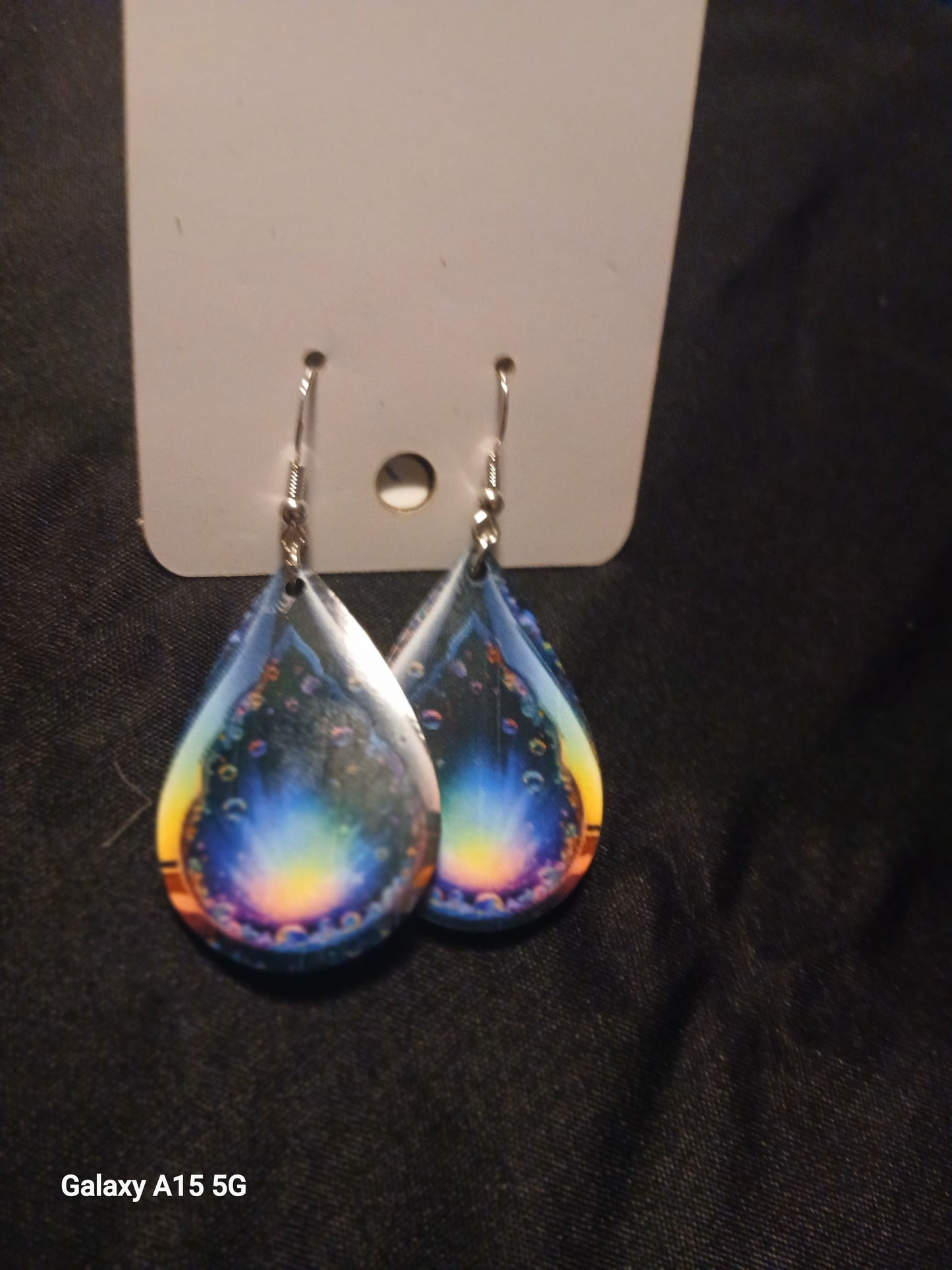 Seashell Heart Wooden Teardrop Earrings